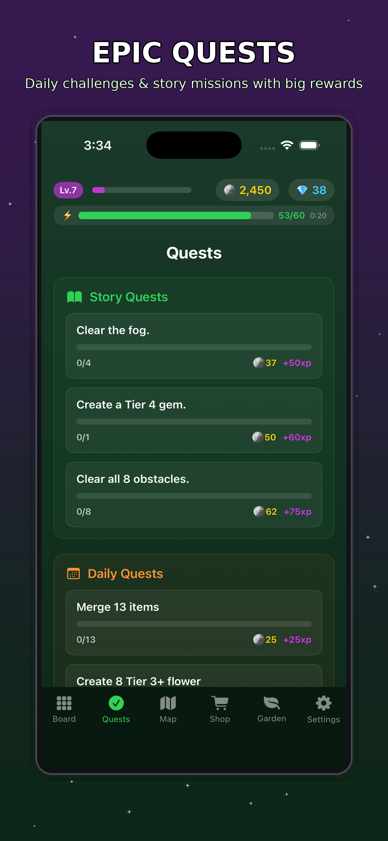 Story and daily quests