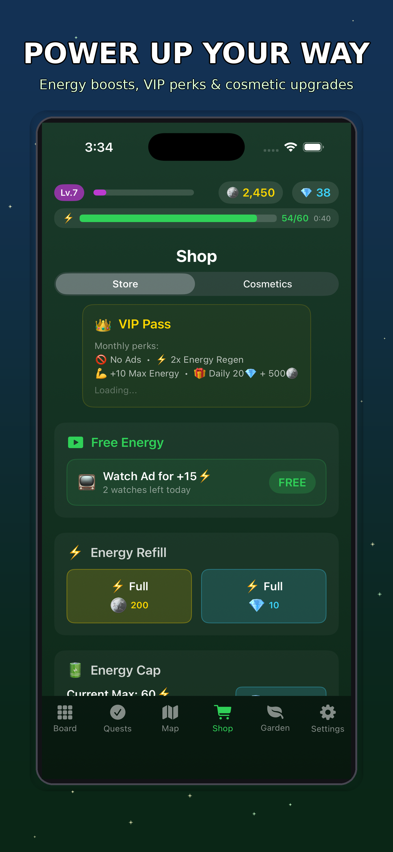 Shop and VIP perks